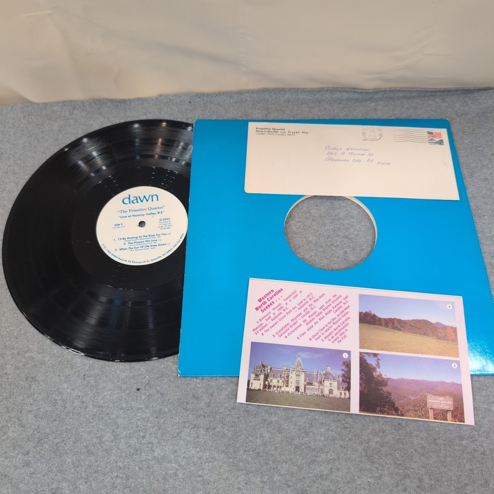 Primitive Quartet Live at Hominy Valley 2 Vinyl LP Dawn Records D-3052 Bluegrass - Picture 4 of 4